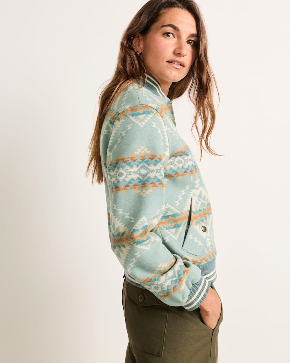 ALTERNATE VIEW OF WOMEN'S BRIDGE CREEK BOMBER JACKET IN SHALE image number 3