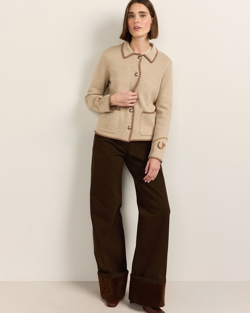 ALTERNATE VIEW OF WOMEN'S WESTERN SOUVENIR CARDIGAN IN NATURAL image number 6