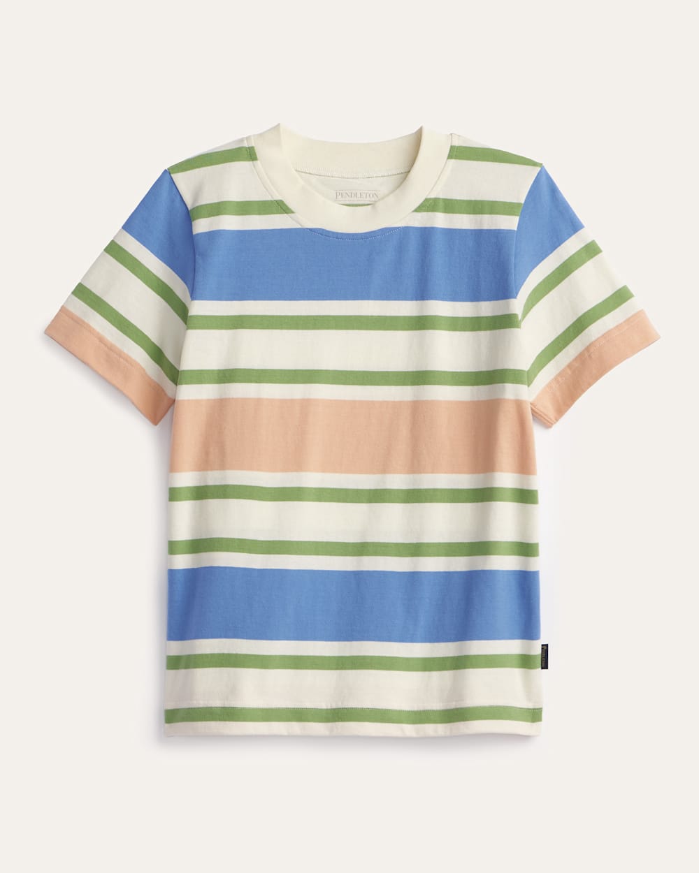 WOMEN'S SHORT-SLEEVE DESCHUTES STRIPE TEE IN LAPIS BLUE/SOFT ROSE image number 1