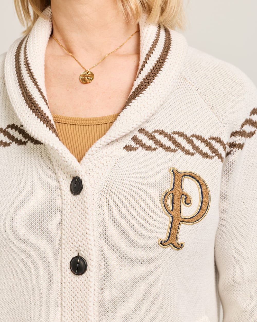 ALTERNATE VIEW OF WOMEN'S LAKESIDE COTTON CARDIGAN IN IVORY MULTI image number 4