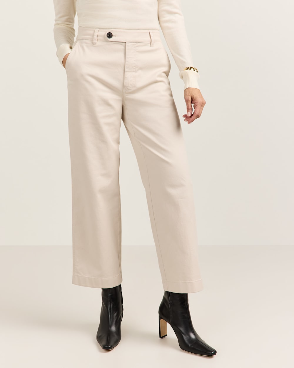 WOMEN'S COTTON CHORE PANTS IN ECRU image number 1