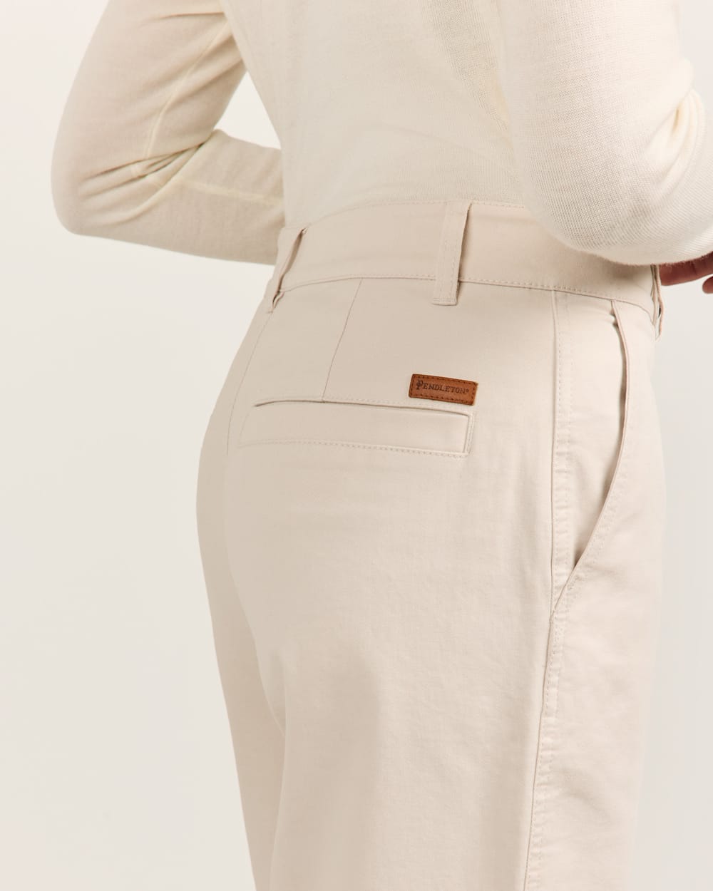 ALTERNATE VIEW OF WOMEN'S COTTON CHORE PANTS IN ECRU image number 5