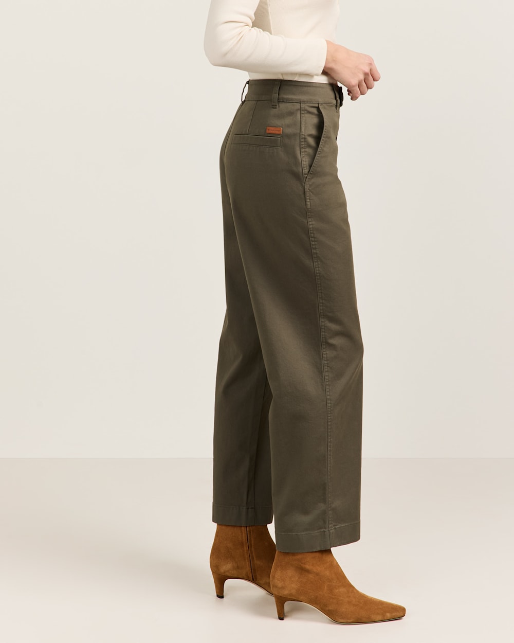 ALTERNATE VIEW OF WOMEN'S COTTON CHORE PANTS IN FIR GREEN image number 4