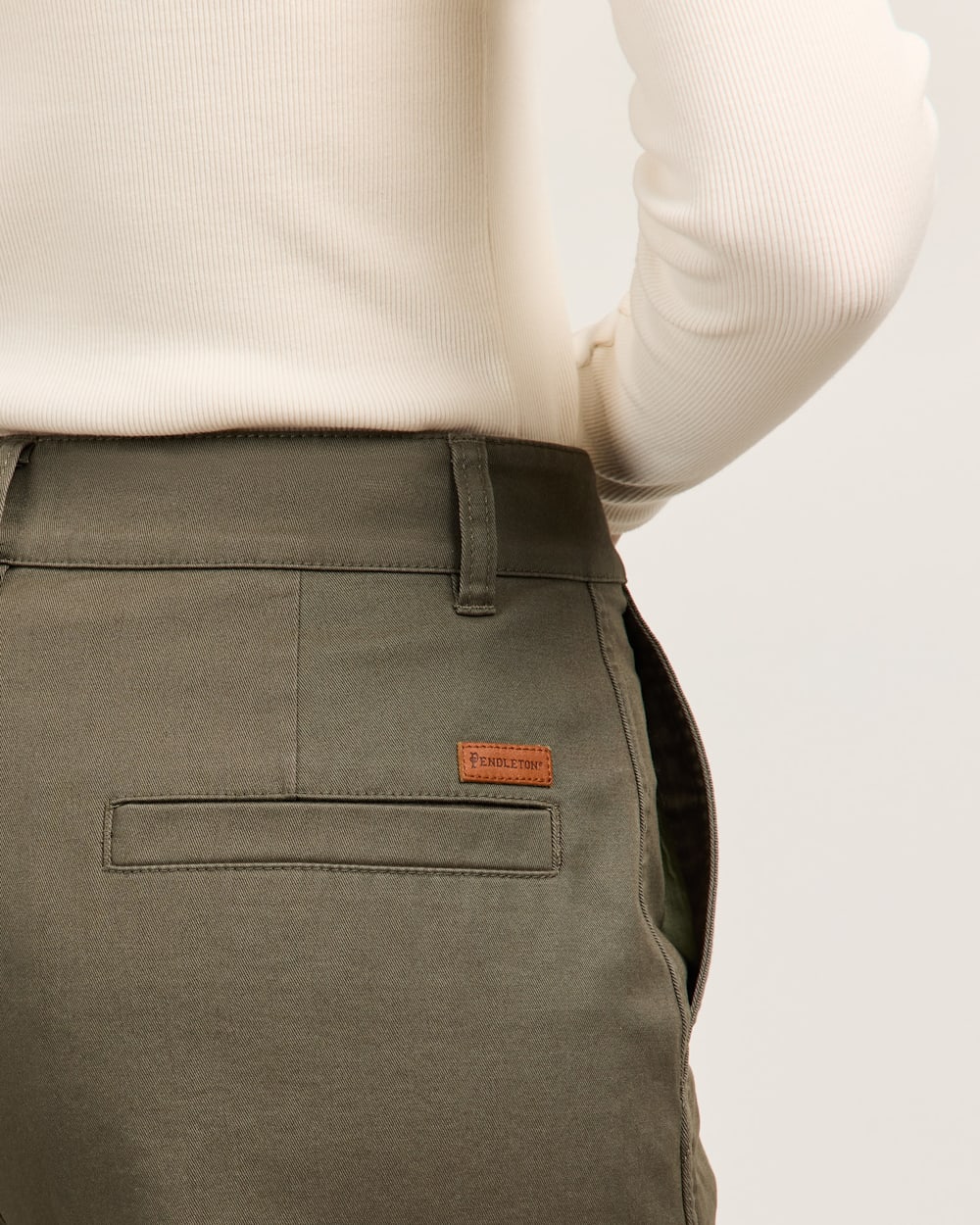 ALTERNATE VIEW OF WOMEN'S COTTON CHORE PANTS IN FIR GREEN image number 5