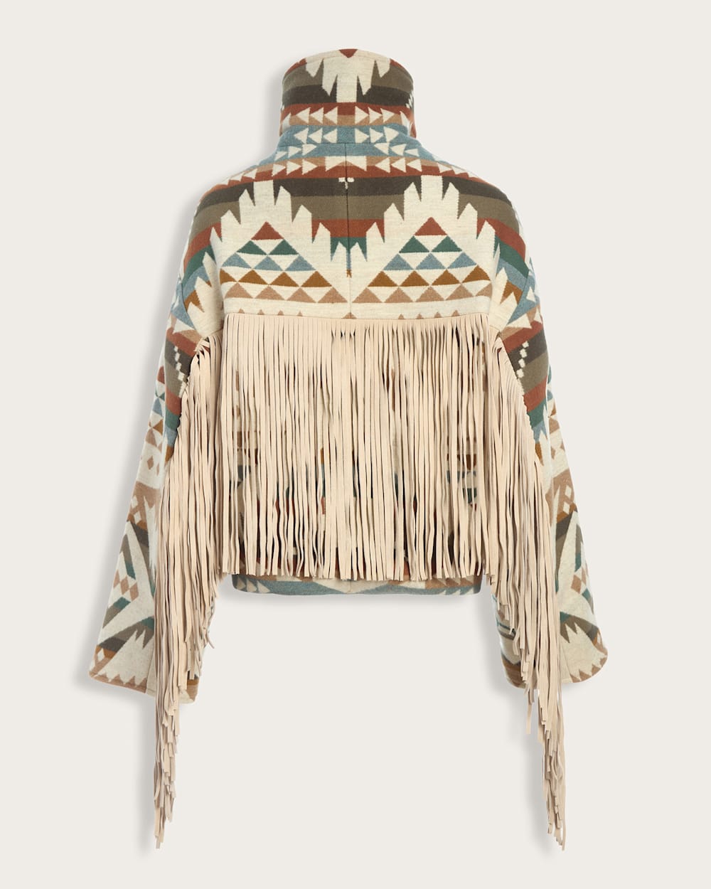 ALTERNATE VIEW OF LINDSEY THORNBURG X PENDLETON FRINGED ARCHER JACKET IN NATURAL NEHALEM image number 2