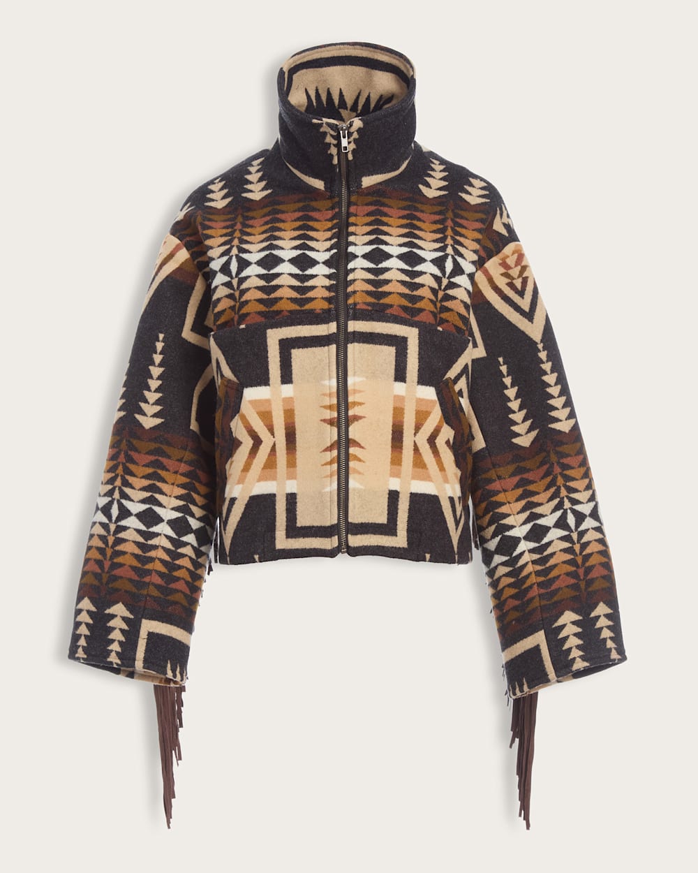 LINDSEY THORNBURG X PENDLETON FRINGED ARCHER JACKET IN HARDING OXFORD image number 1