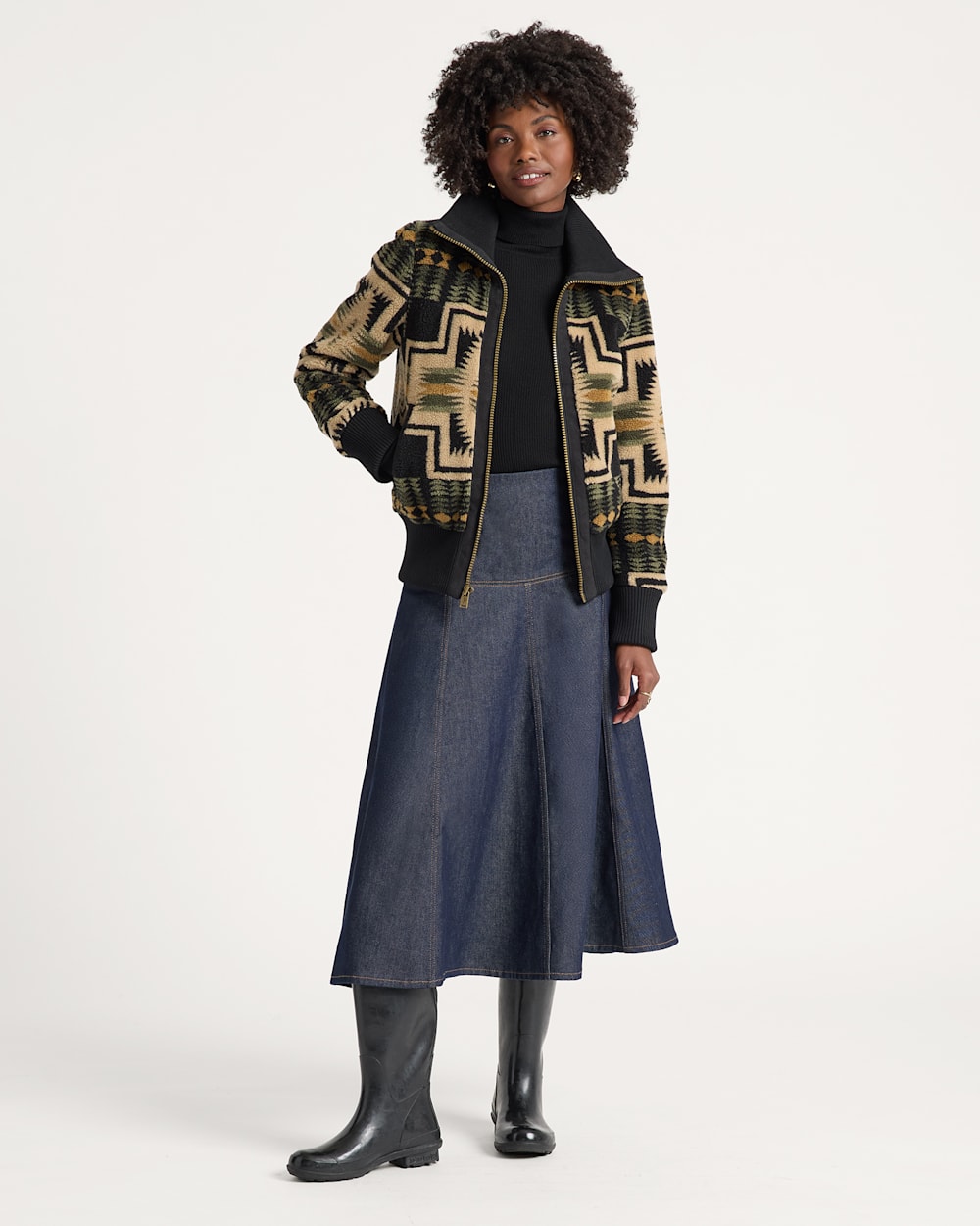 ALTERNATE VIEW OF WOMEN'S HARDING FOXGLOVE FLEECE BOMBER JACKET IN GREEN TEA image number 5