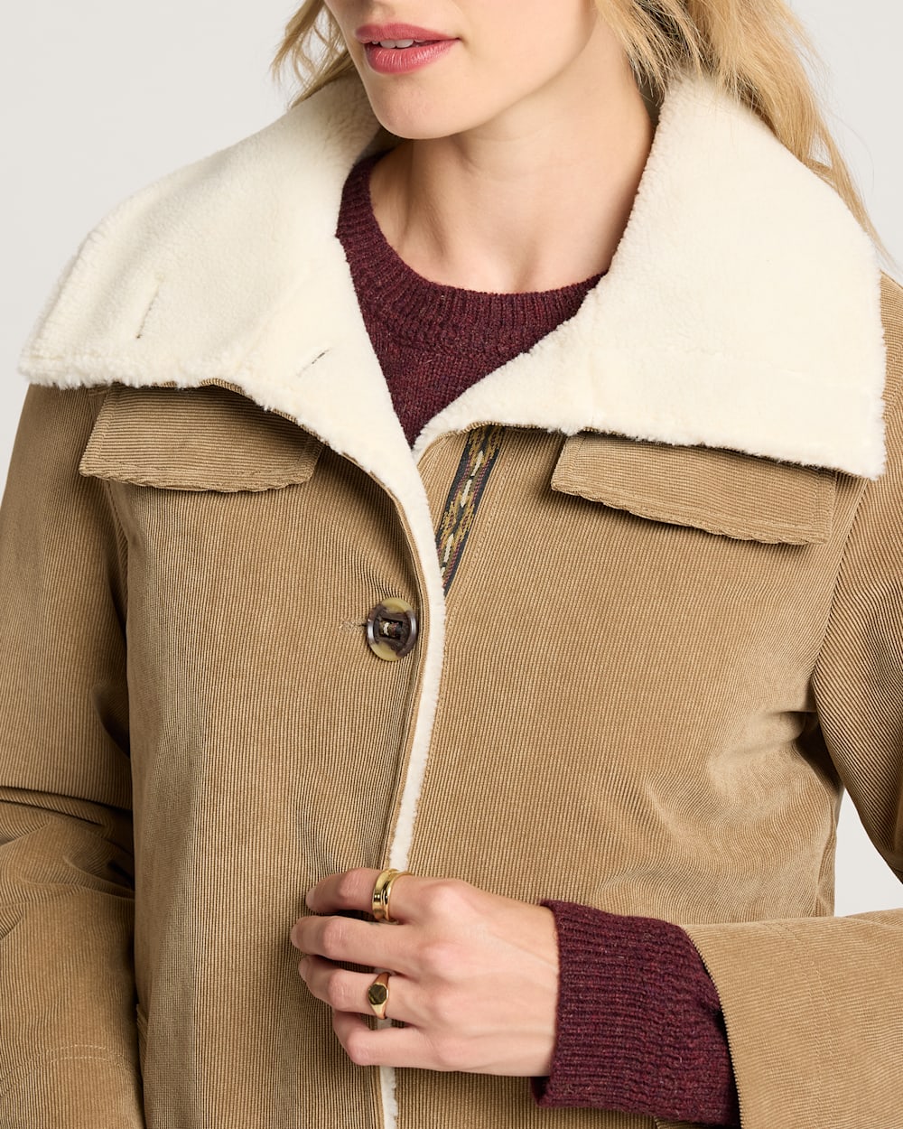 ALTERNATE VIEW OF WOMEN'S STILLWATER CORDUROY DUSTER JACKET IN OLD OAK image number 5