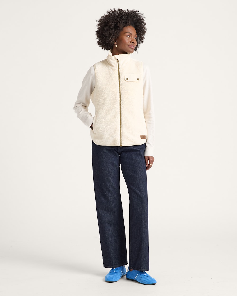 ALTERNATE VIEW OF WOMEN'S LAUREL FLEECE VEST IN BONE image number 6