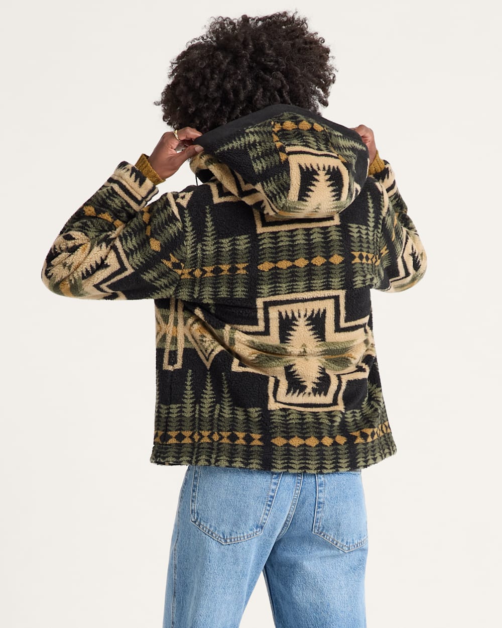 ALTERNATE VIEW OF WOMEN'S HARDING HOODED FLEECE JACKET IN GREEN TEA image number 2