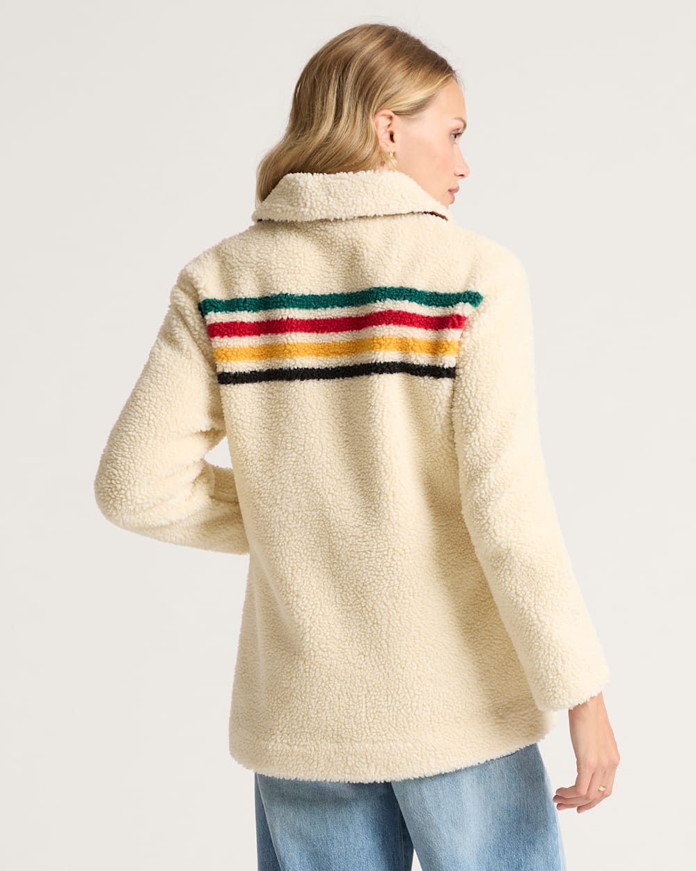 ALTERNATE VIEW OF WOMEN'S GLACIER SUNSET SHERPA FLEECE JACKET IN GLACIER IVORY image number 2