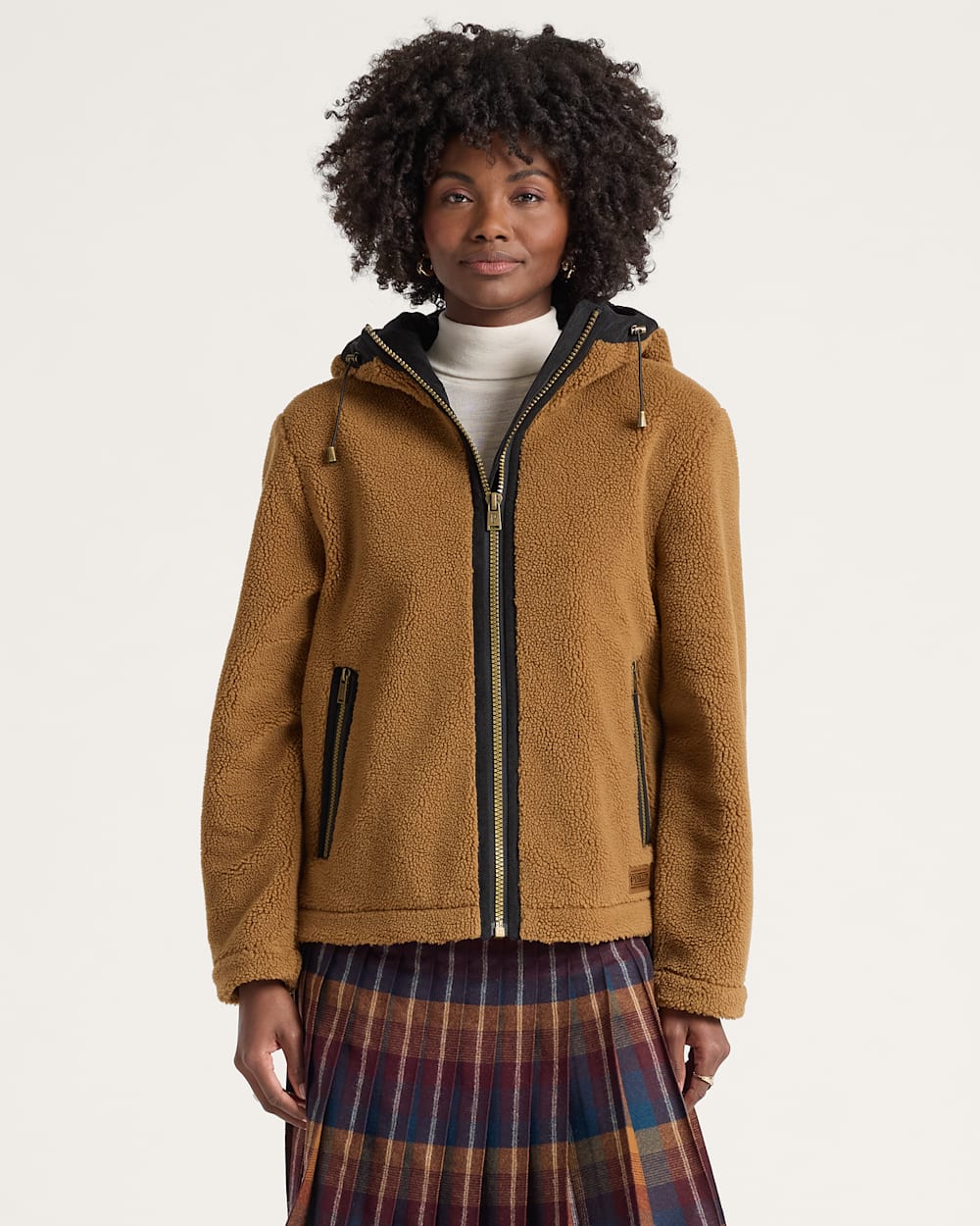 WOMEN'S AUTUMN STAR HOODED FLEECE  JACKET IN BRONZE image number 1