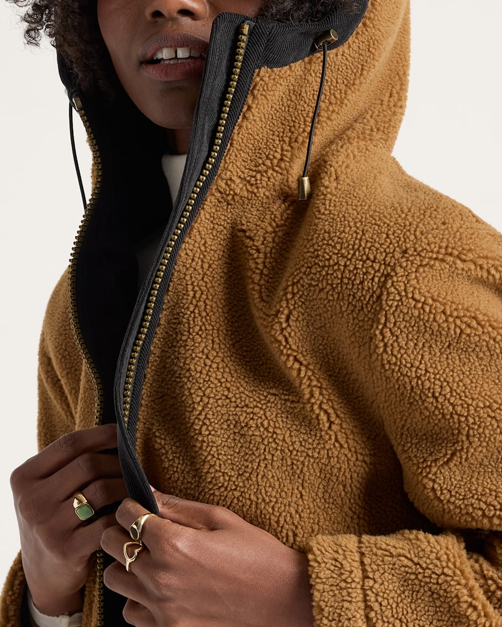 ALTERNATE VIEW OF WOMEN'S AUTUMN STAR HOODED FLEECE  JACKET IN BRONZE image number 4