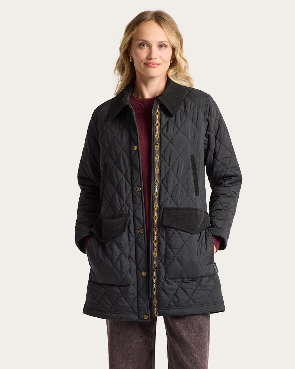 WOMEN'S SUN RIVER QUILTED FIELD COAT IN BLACK image number 1