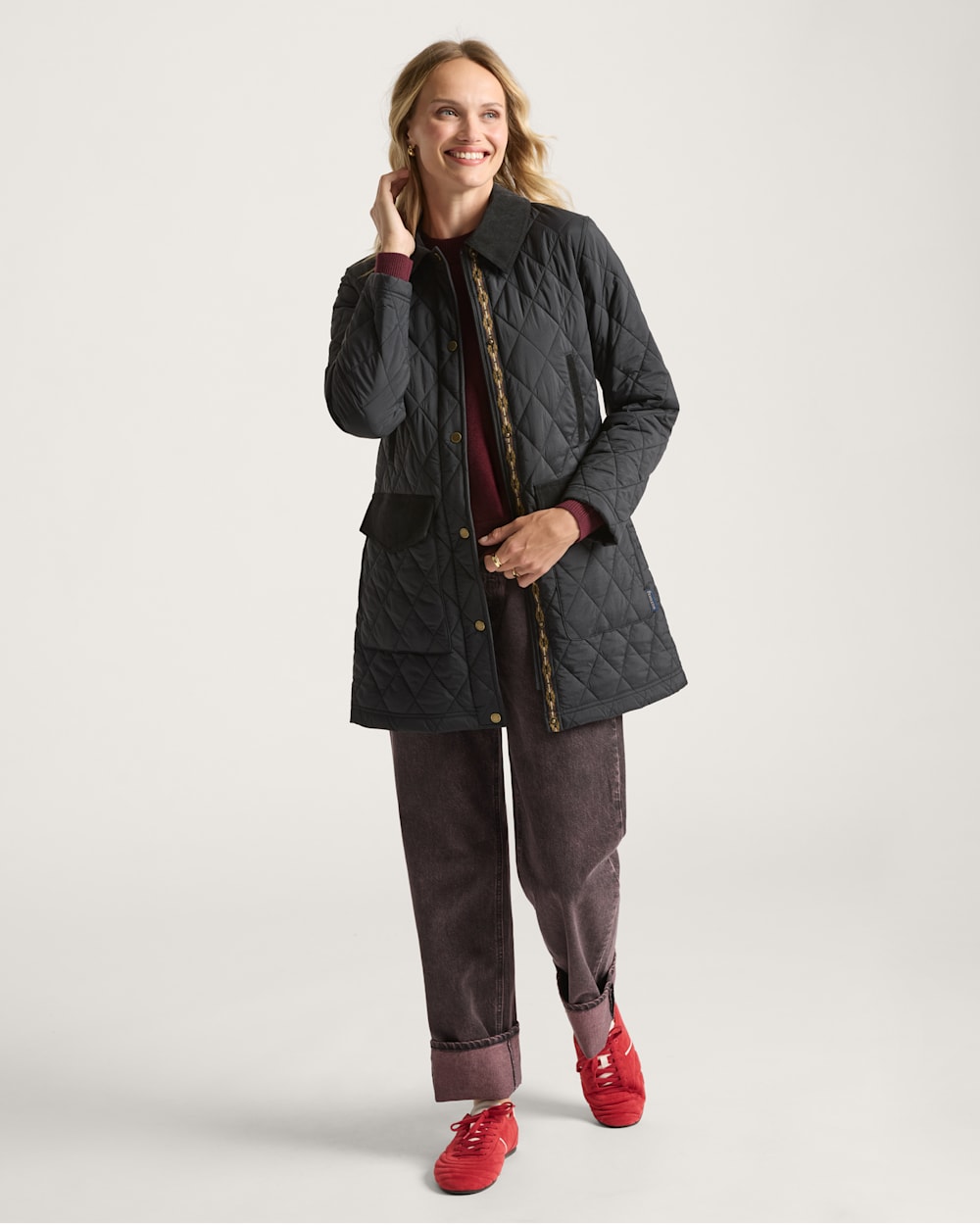 ALTERNATE VIEW OF WOMEN'S SUN RIVER QUILTED FIELD COAT IN BLACK image number 6