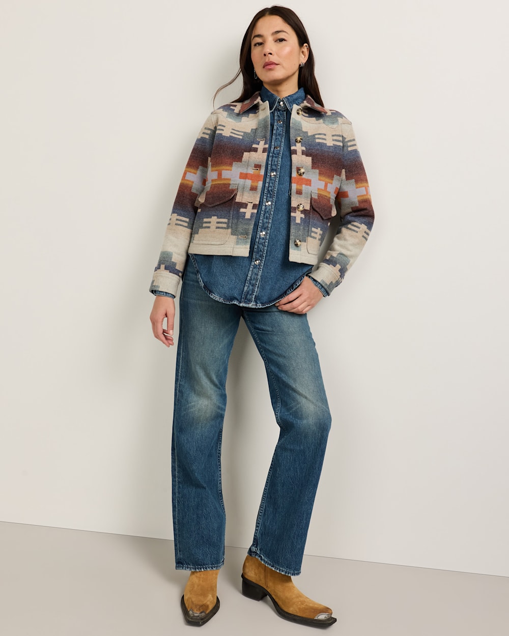 WOMEN'S DAKOTA WOOL JACKET IN BLUE MIX SHIPROCK image number 1