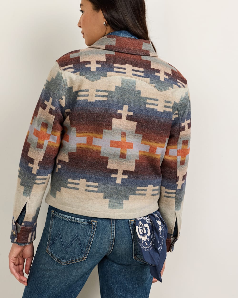 ALTERNATE VIEW OF WOMEN'S DAKOTA WOOL JACKET IN BLUE MIX SHIPROCK image number 2