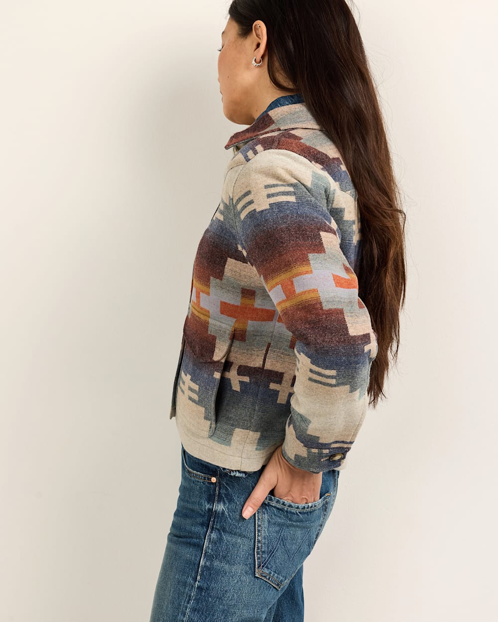 ALTERNATE VIEW OF WOMEN'S DAKOTA WOOL JACKET IN BLUE MIX SHIPROCK image number 3