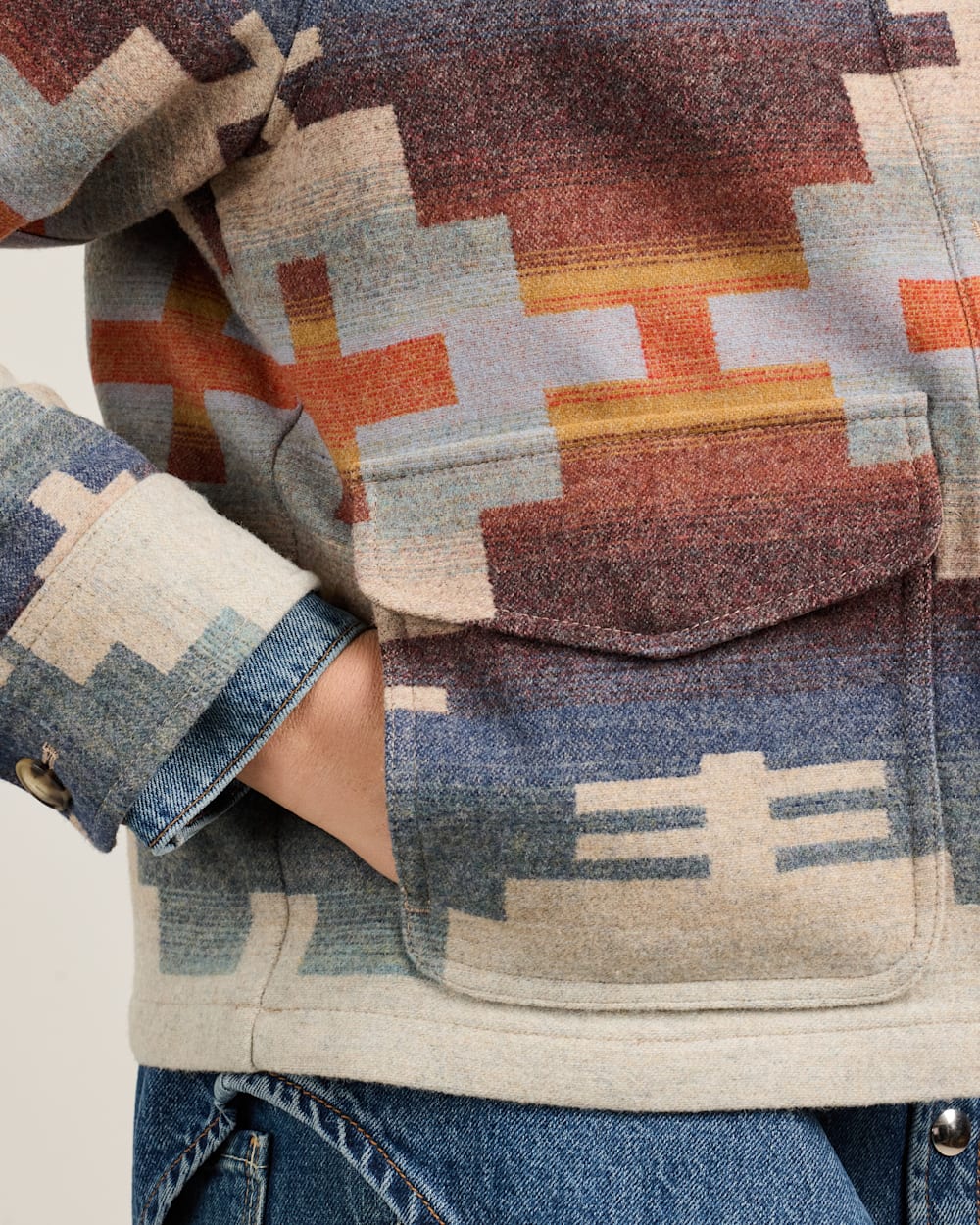 ALTERNATE VIEW OF WOMEN'S DAKOTA WOOL JACKET IN BLUE MIX SHIPROCK image number 5