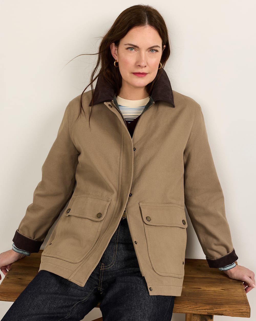 WOMEN'S CASCADES CANVAS BARN COAT IN OLD OAK image number 1