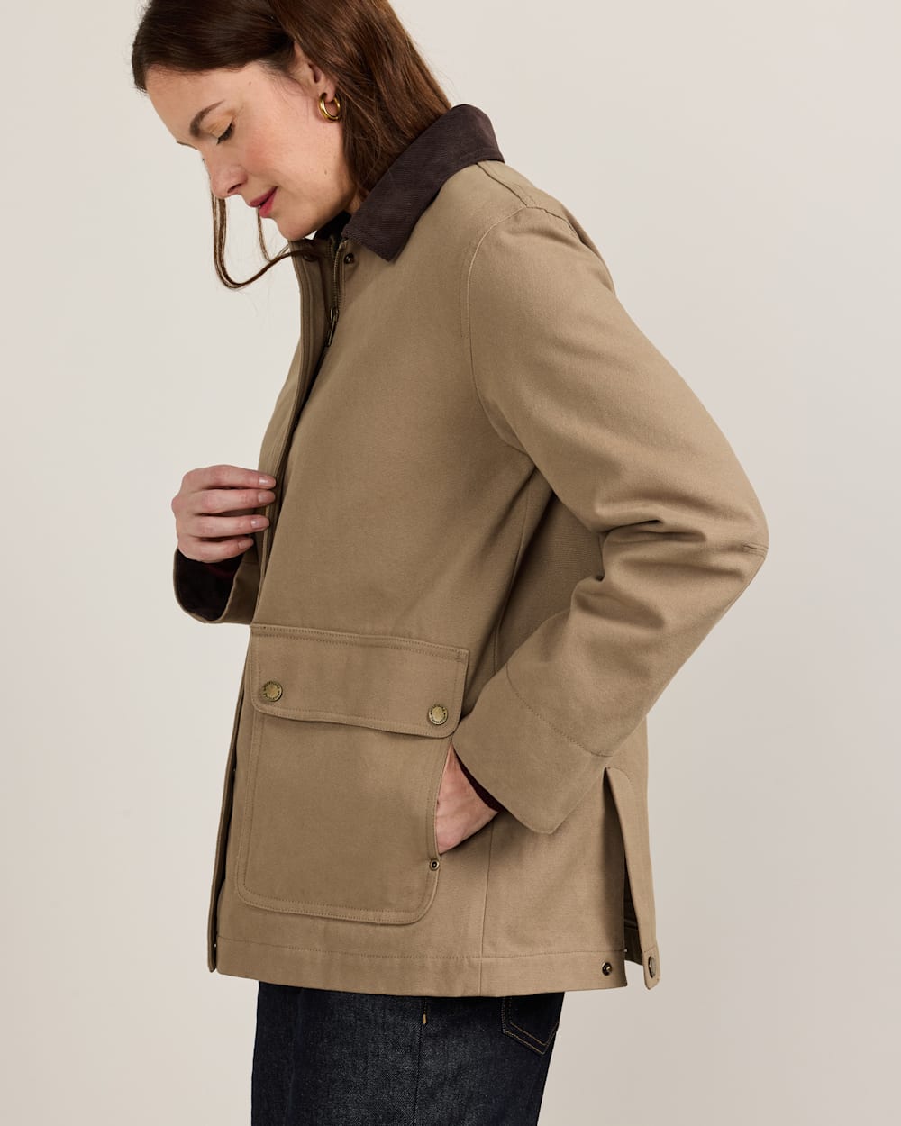 ALTERNATE VIEW OF WOMEN'S CASCADES CANVAS BARN COAT IN OLD OAK image number 3