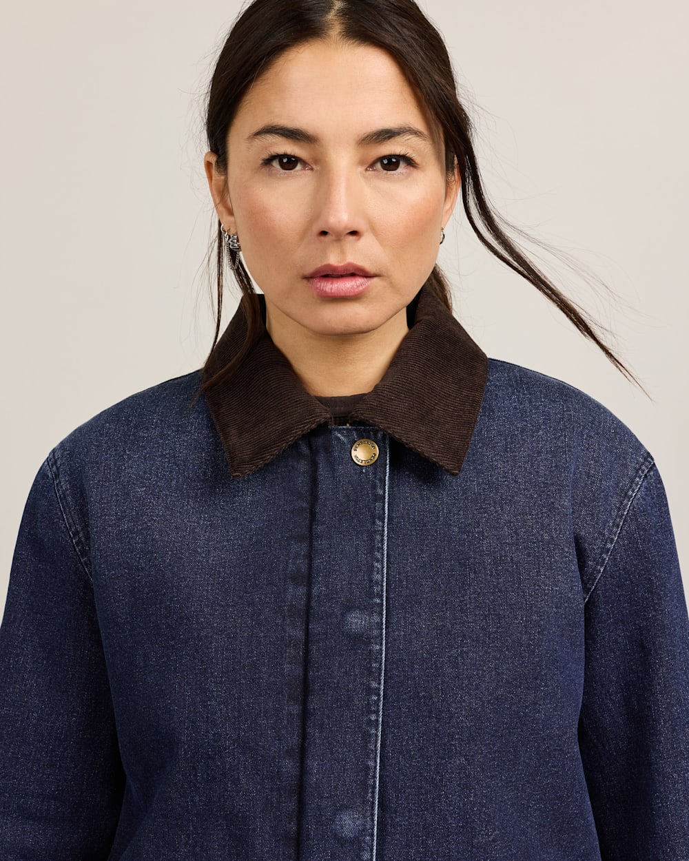 ALTERNATE VIEW OF WOMEN'S CASCADES DENIM BARN COAT IN DARK WASH image number 3