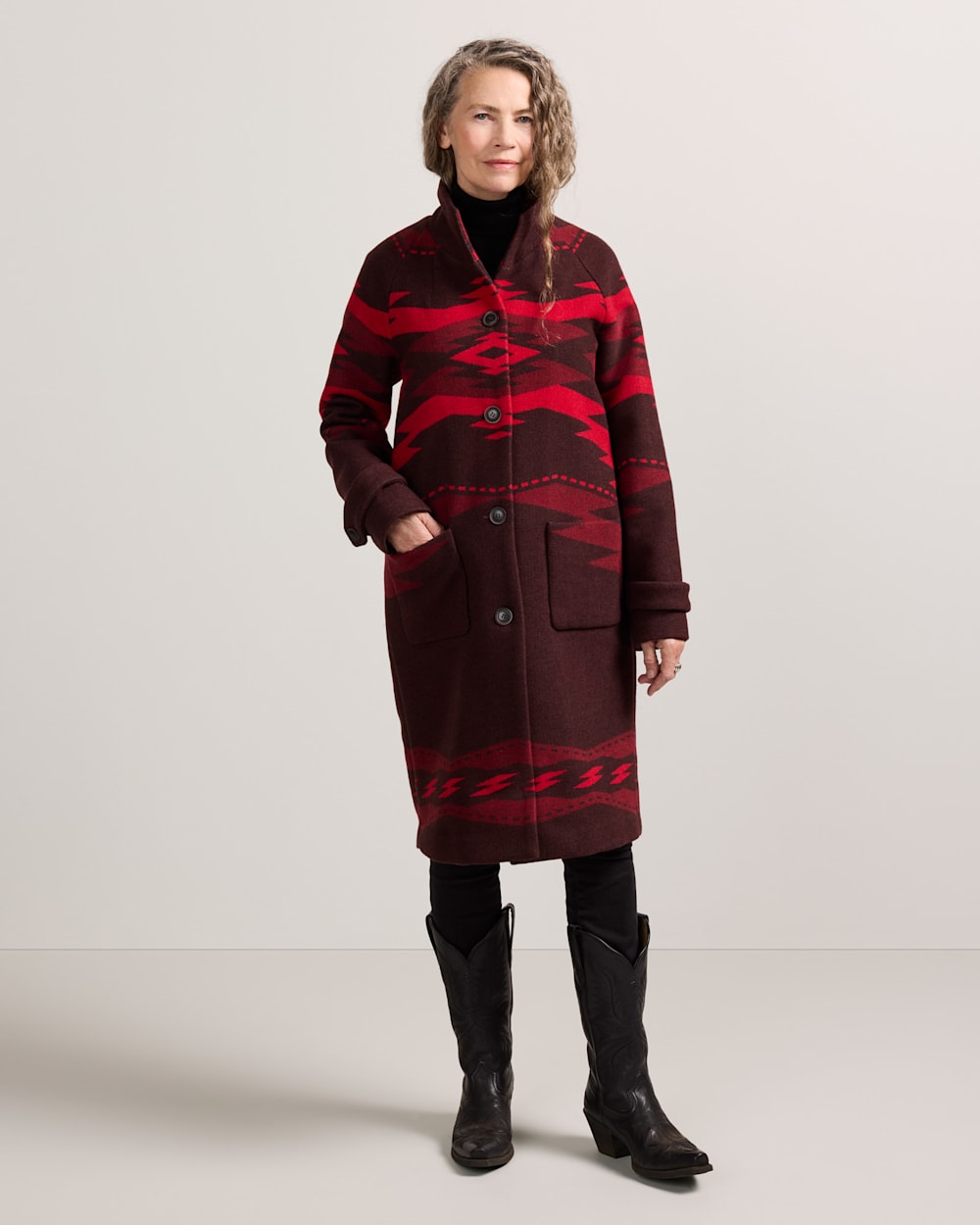 WOMEN'S CROWN POINT ARCHIVE BLANKET COAT IN RED image number 1