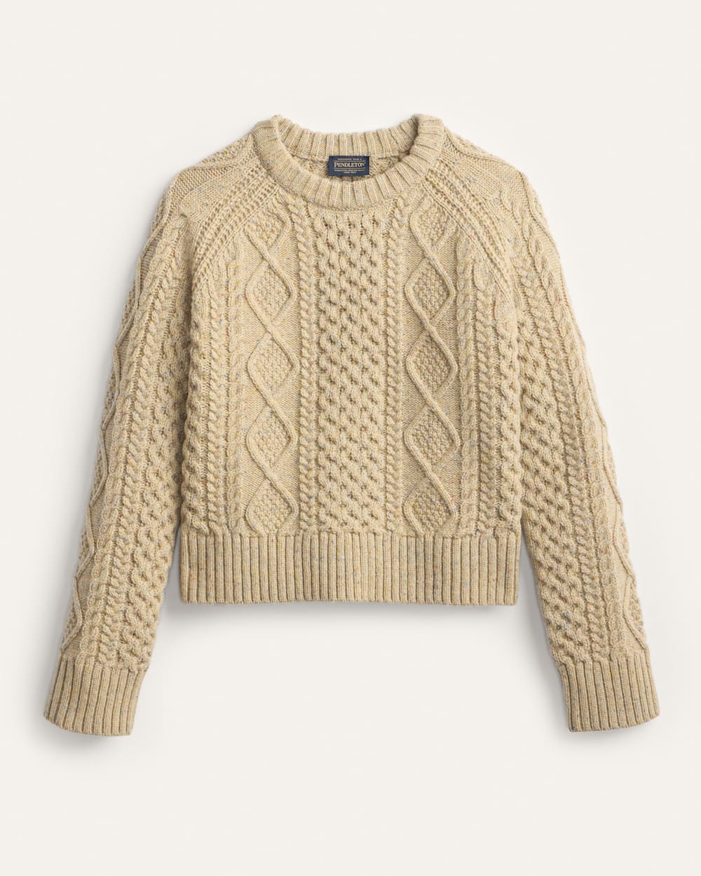 WOMEN'S FISHERMAN DONEGAL WOOL SWEATER IN TAN DONEGAL image number 1