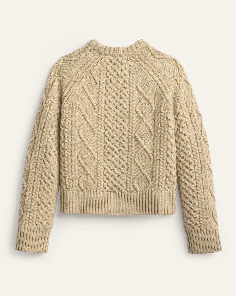 ALTERNATE VIEW OF WOMEN'S FISHERMAN DONEGAL WOOL SWEATER IN TAN DONEGAL image number 2