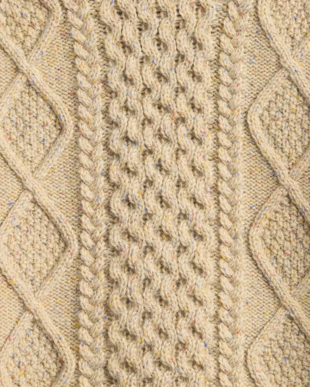 ALTERNATE VIEW OF WOMEN'S FISHERMAN DONEGAL WOOL SWEATER IN TAN DONEGAL image number 3