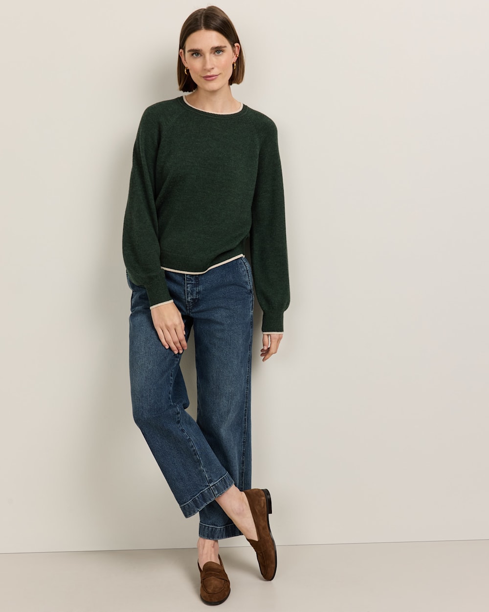 ALTERNATE VIEW OF WOMEN'S MERINO SWEATER IN DARK FIR image number 6