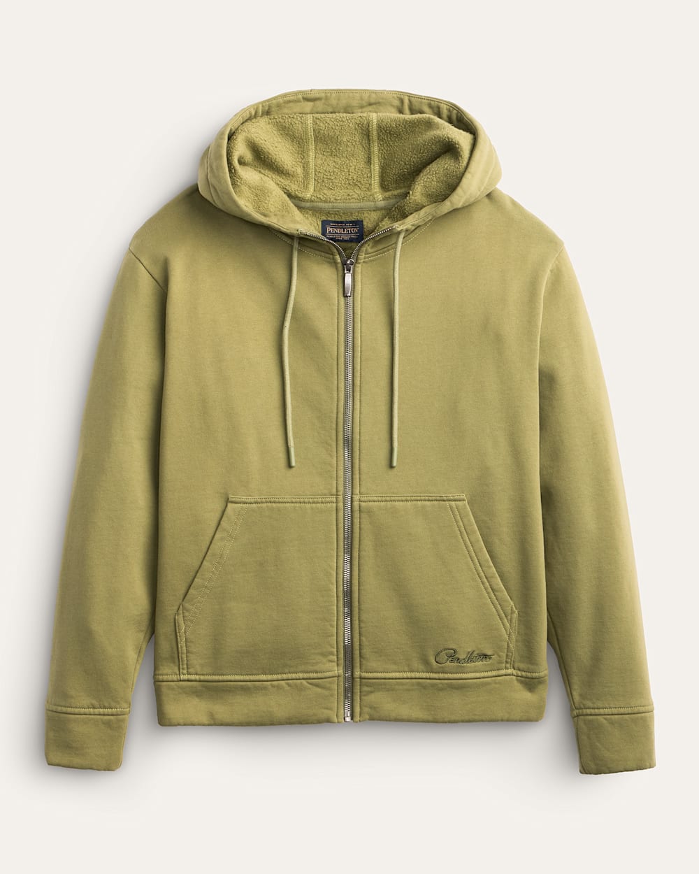 WOMEN'S EMBROIDERED GRAPHIC ZIP HOODIE IN LIGHT OLIVE image number 1