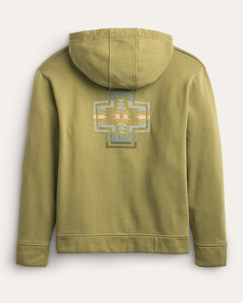 ALTERNATE VIEW OF WOMEN'S EMBROIDERED GRAPHIC ZIP HOODIE IN LIGHT OLIVE image number 2
