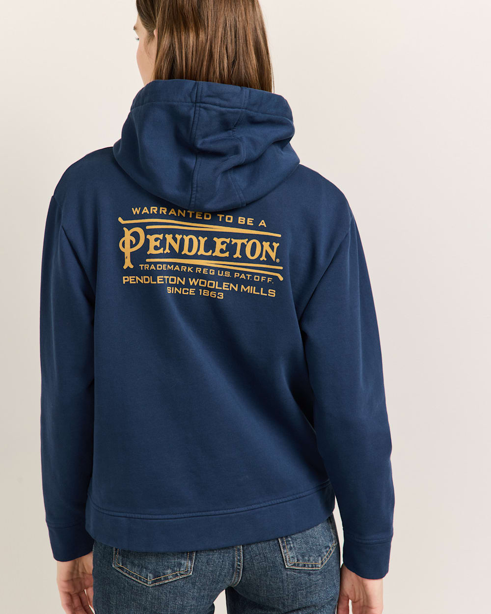 ALTERNATE VIEW OF WOMEN'S LOGO GRAPHIC ZIP HOODIE IN NAVY image number 2