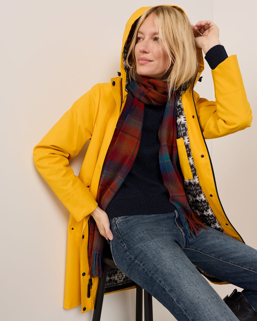 ALTERNATE VIEW OF WOMEN'S VICTORIA RAIN SLICKER IN YELLOW image number 6