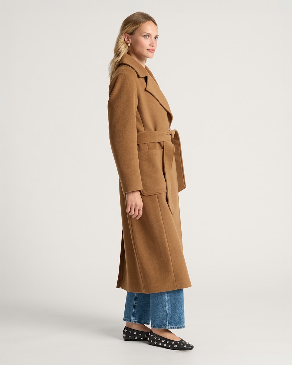 ALTERNATE VIEW OF WOMEN'S NOB HILL WOOL WRAP COAT IN CAMEL image number 3