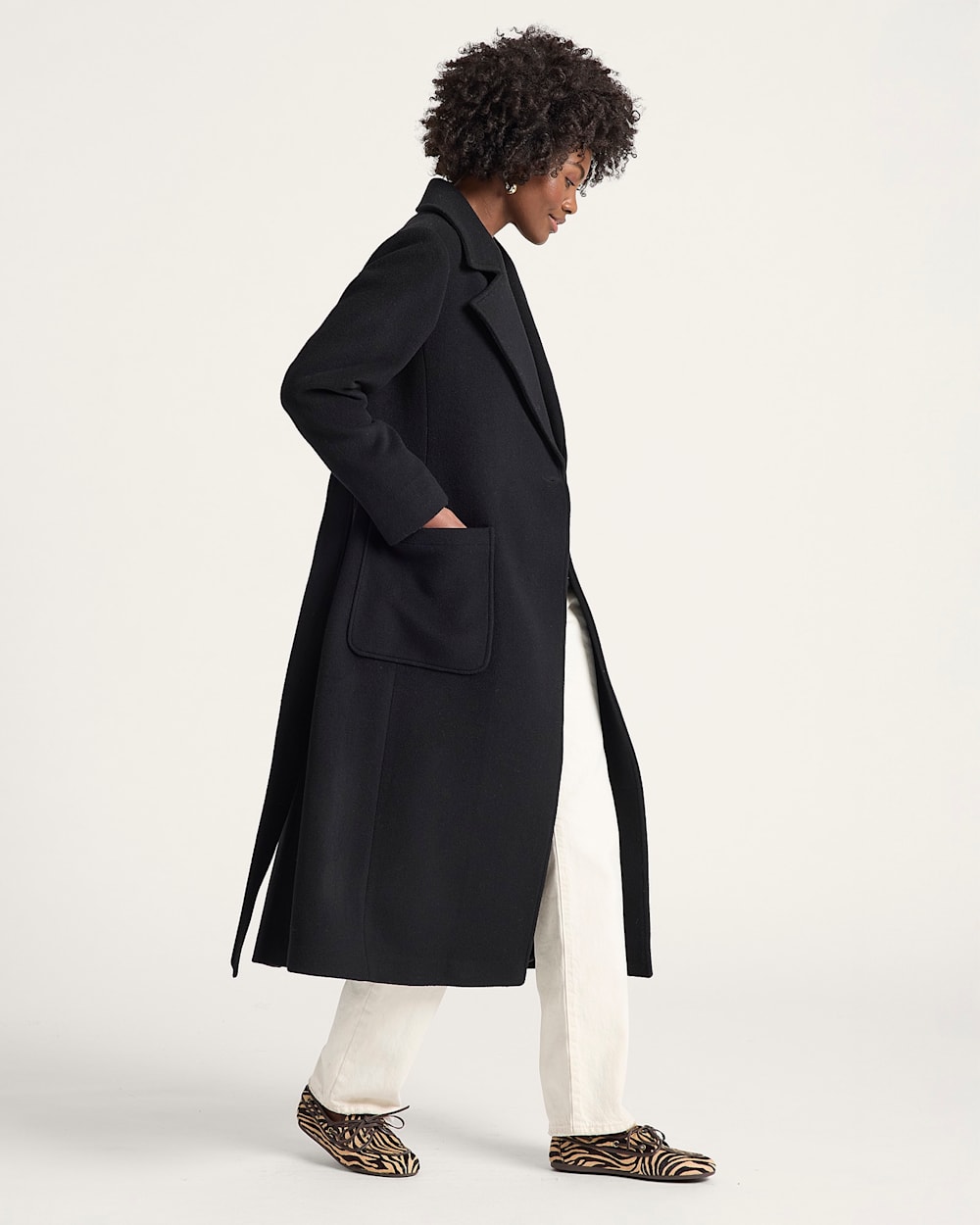 ALTERNATE VIEW OF WOMEN'S NOB HILL WOOL WRAP COAT IN BLACK image number 3