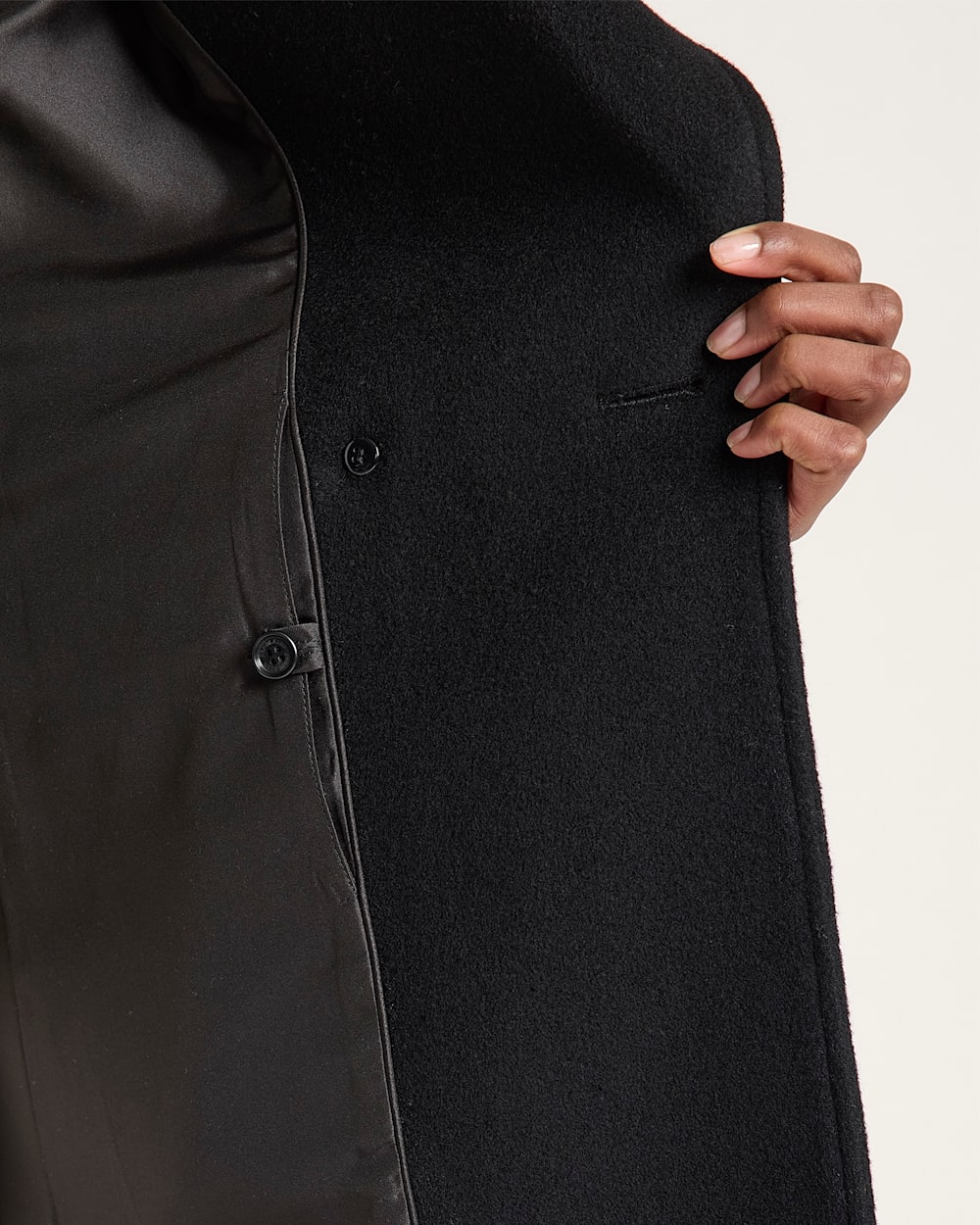 ALTERNATE VIEW OF WOMEN'S NOB HILL WOOL WRAP COAT IN BLACK image number 5