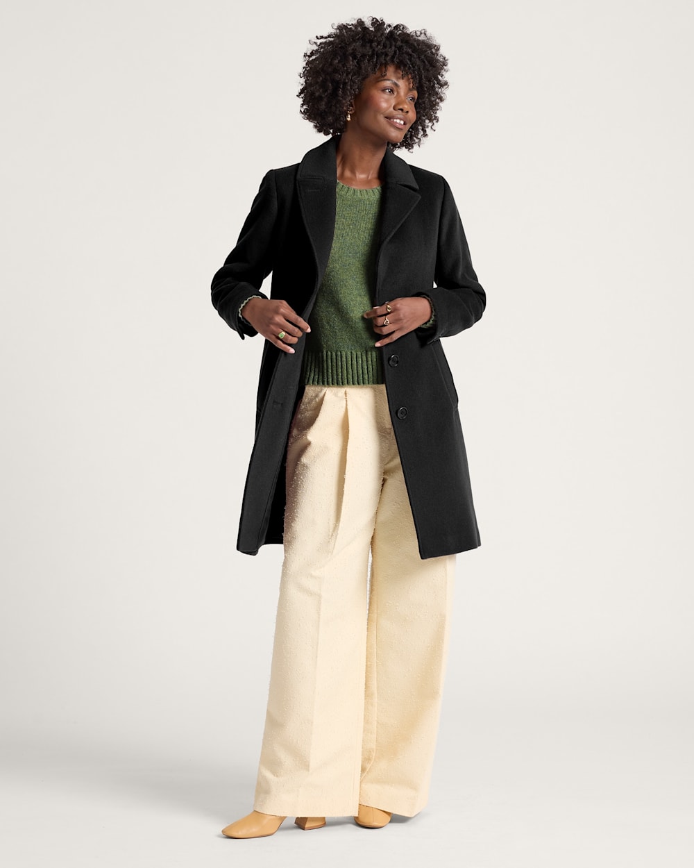 WOMEN'S LOMBARD WALKER WOOL COAT IN BLACK image number 1