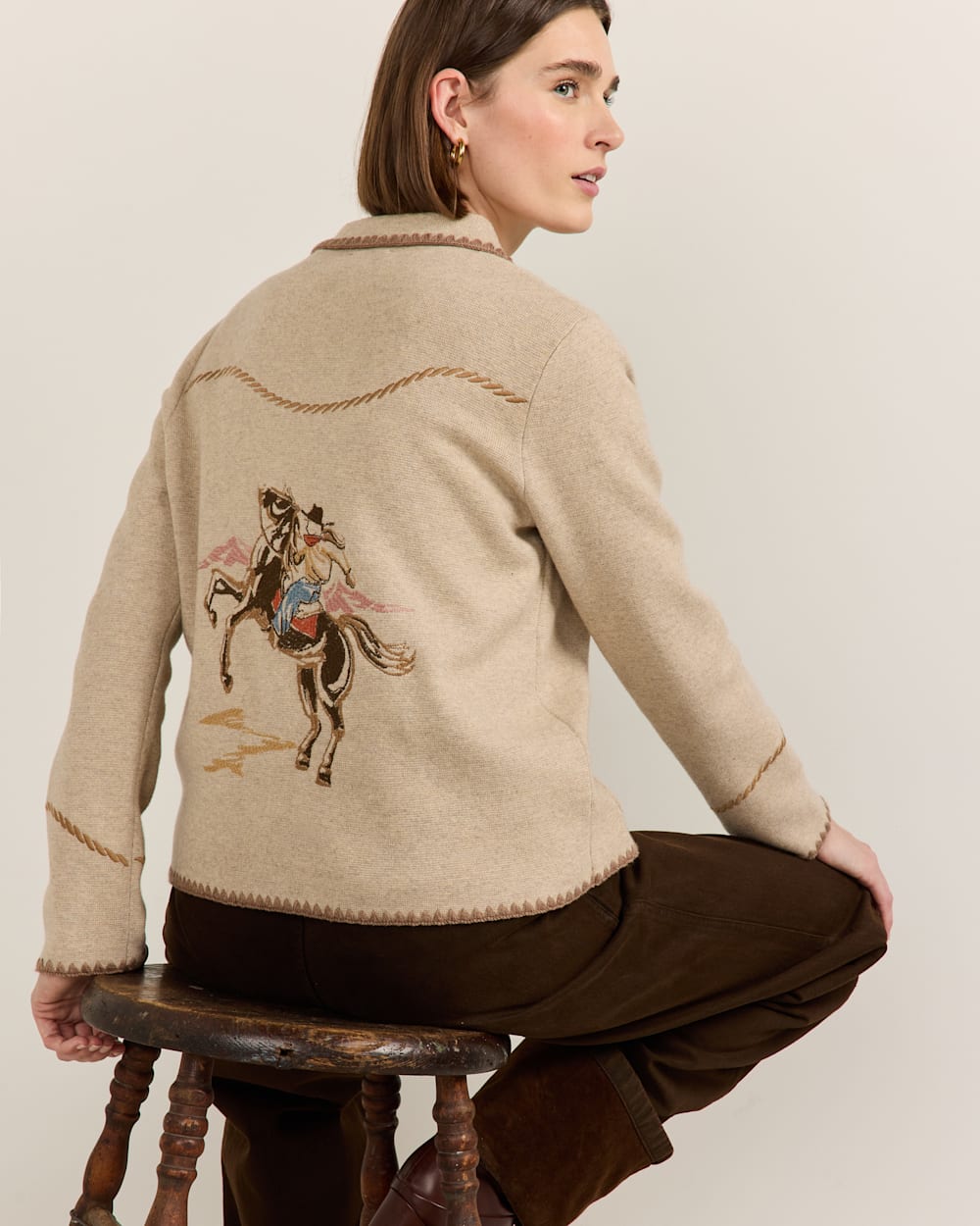 WOMEN'S WESTERN SOUVENIR CARDIGAN IN NATURAL image number 1