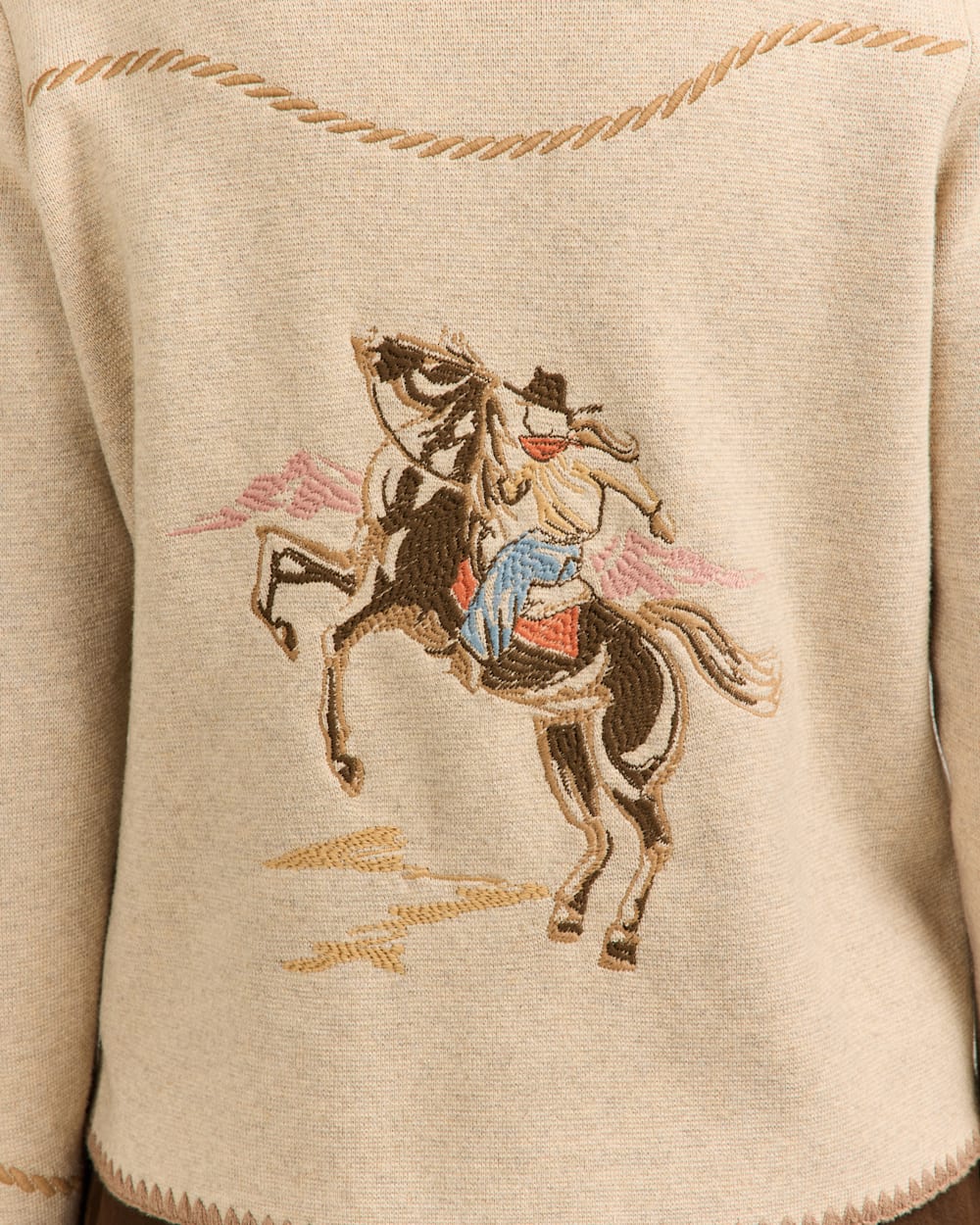 ALTERNATE VIEW OF WOMEN'S WESTERN SOUVENIR CARDIGAN IN NATURAL image number 4