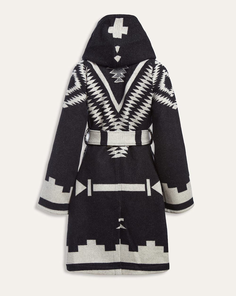 ALTERNATE VIEW OF LINDSEY THORNBURG X PENDLETON BLANKET ROBE IN BLACK LOS OJOS image number 2