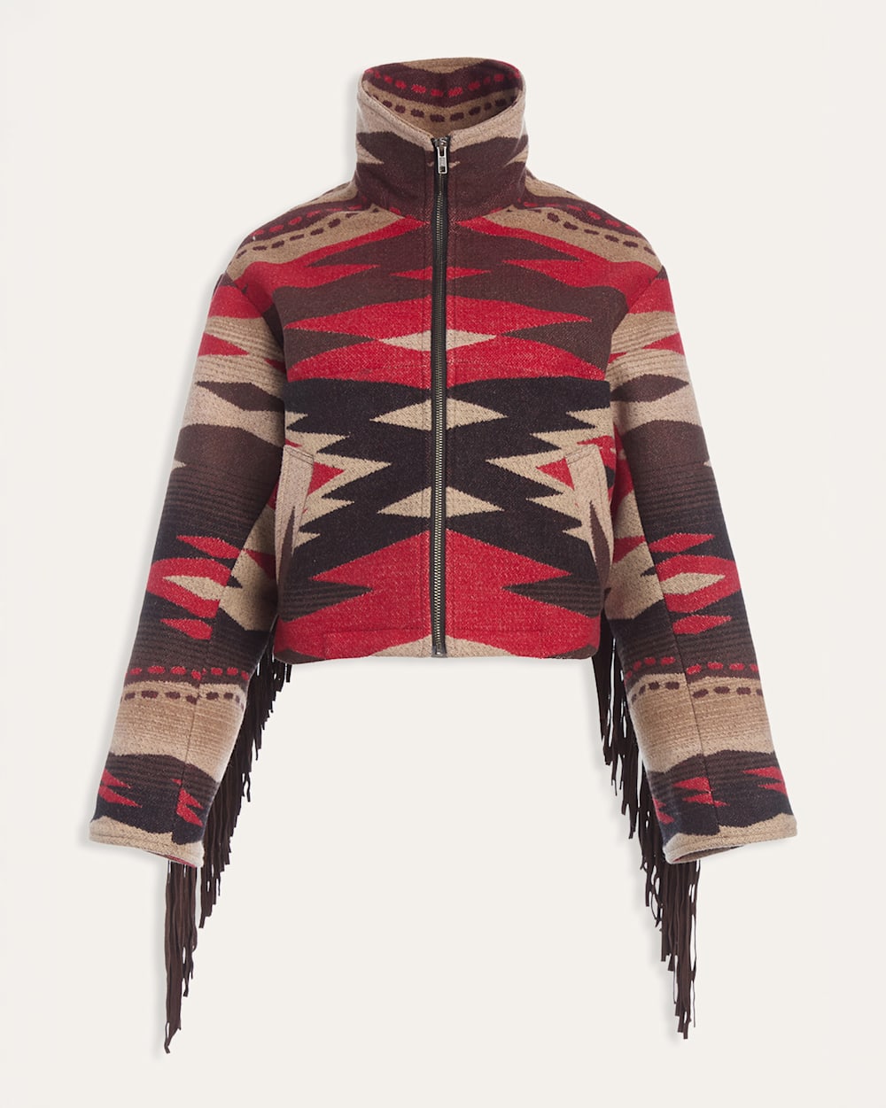 LINDSEY THORNBURG X PENDLETON FRINGED ARCHER JACKET IN CROWN POINT image number 1
