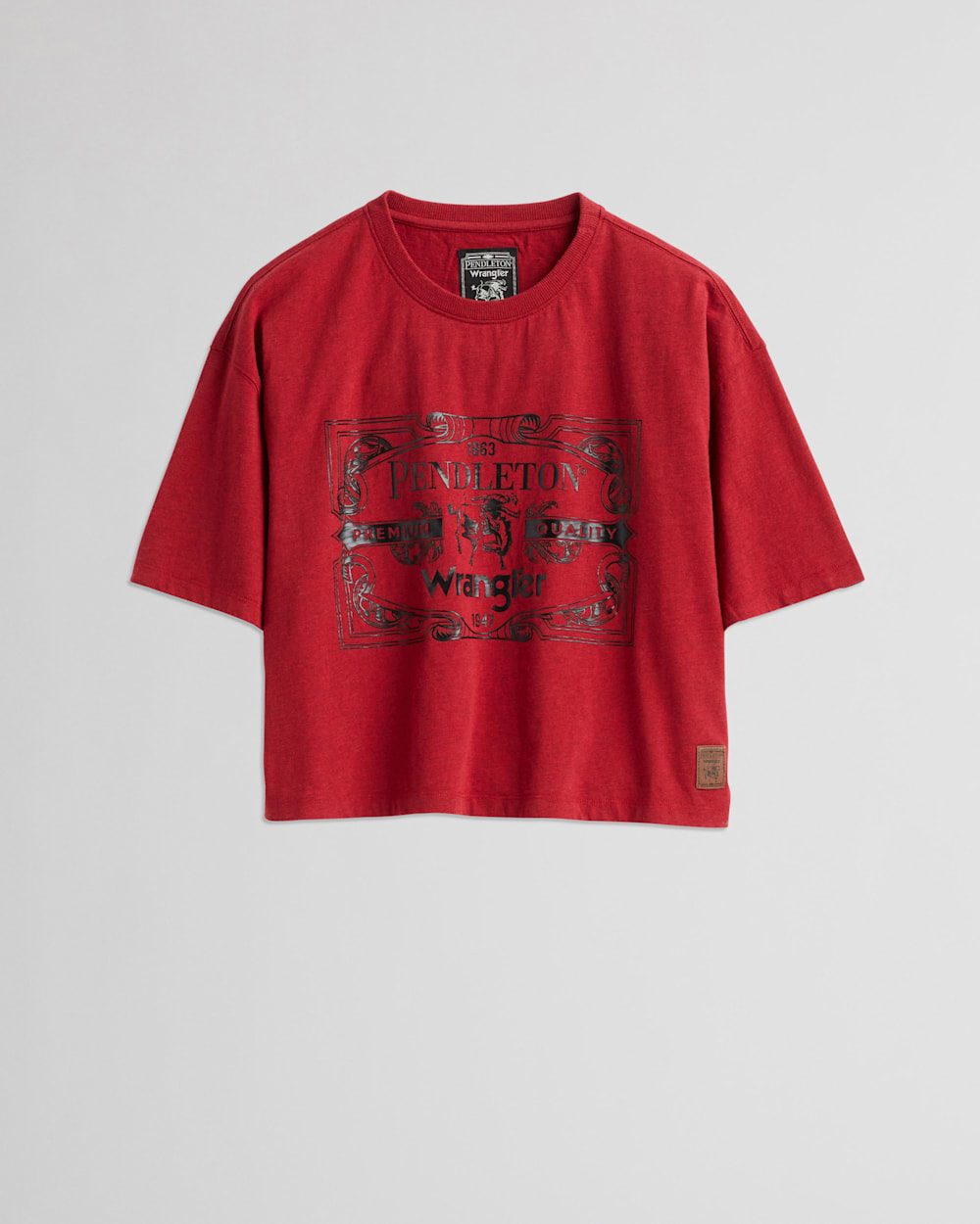 WRANGLER X PENDLETON WOMEN'S SHORT-SLEEVE CROPPED LOGO TEE IN RED image number 1