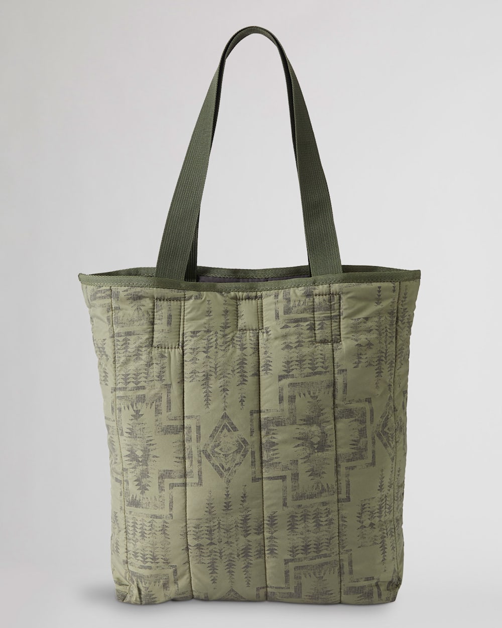 ALTERNATE VIEW OF REFLECTIVE HARDING TOTE IN BOTTLE GREEN image number 2