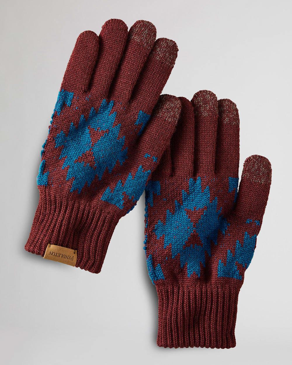 MERINO KNIT TEXTING GLOVES IN RED GRAND MESA image number 1