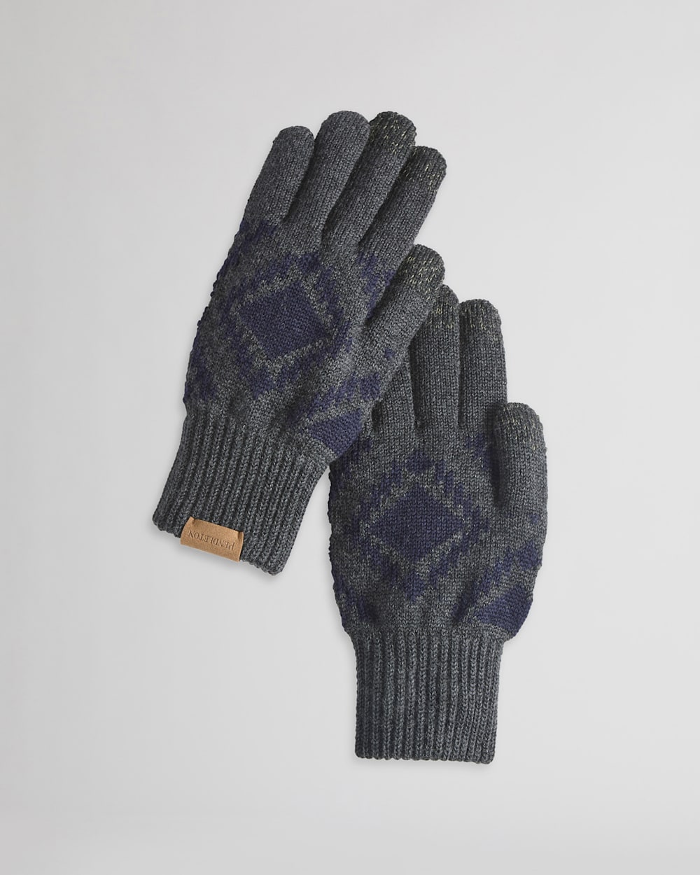 MERINO KNIT TEXTING GLOVES IN GREY SMITH ROCK image number 1