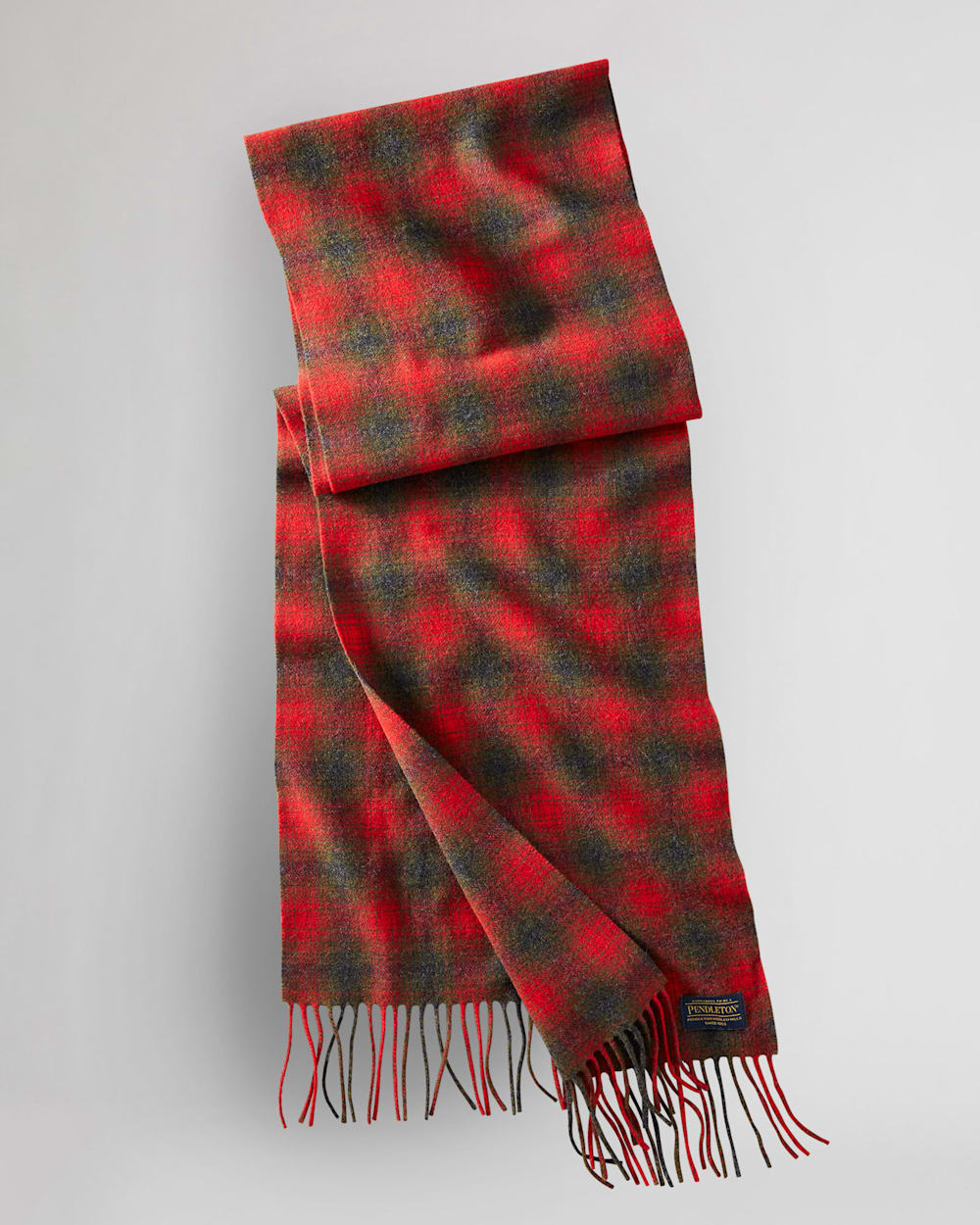 WHISPERWOOL MUFFLER IN RED/GREY HOLIDAY image number 1