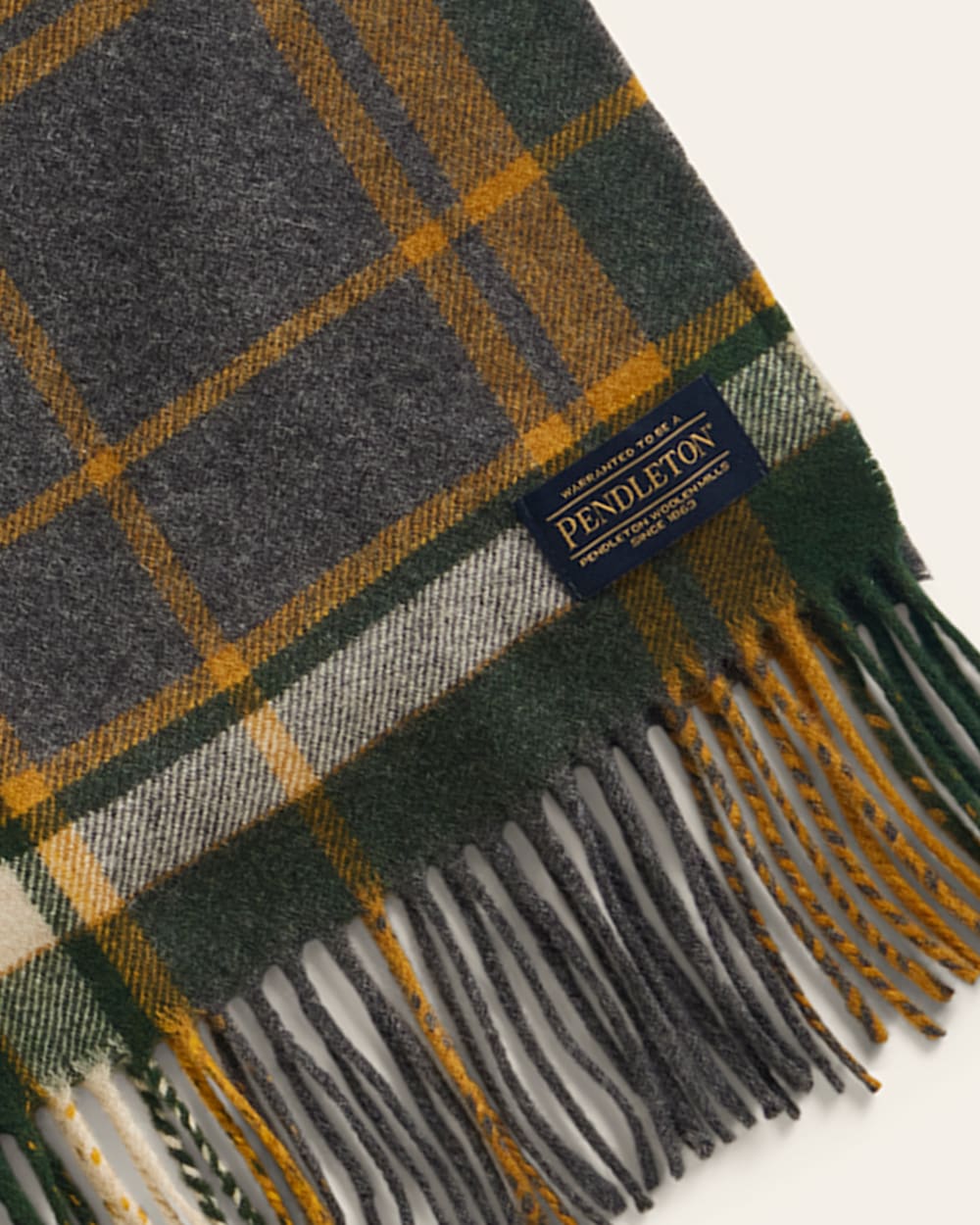 ALTERNATE VIEW OF WHISPERWOOL MUFFLER IN CHARCOAL MULTI PLAID image number 2