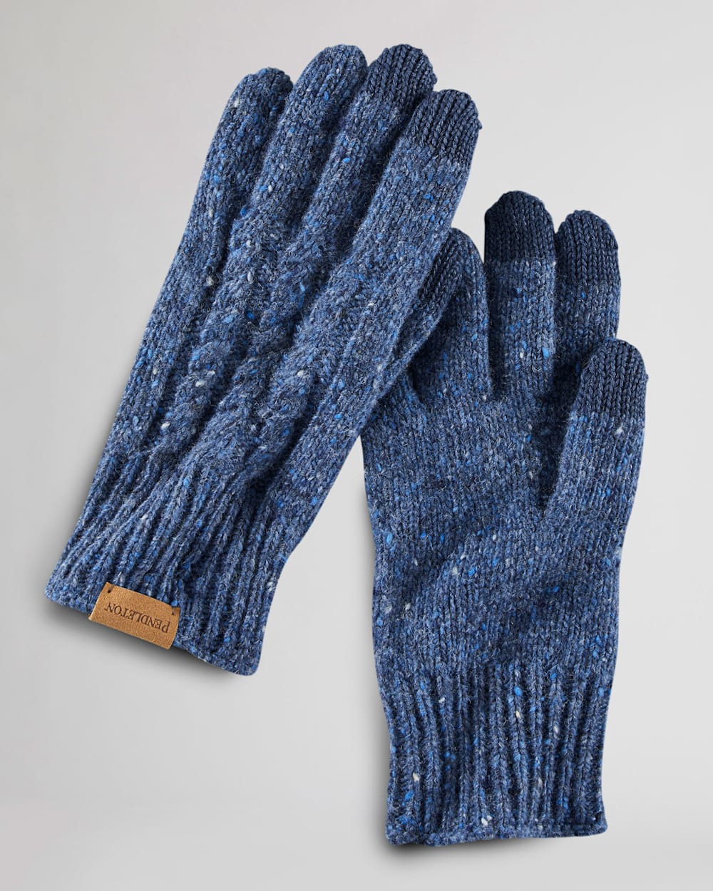 MERINO CABLE KNIT TEXTING GLOVE IN DENIM image number 1